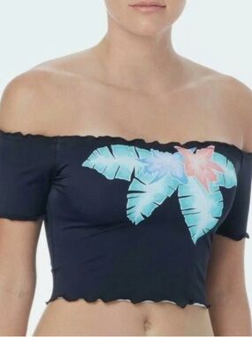 Coco Rave Y2K Tropical Crop Top Lisa Frank Zara Larsson Vibe S